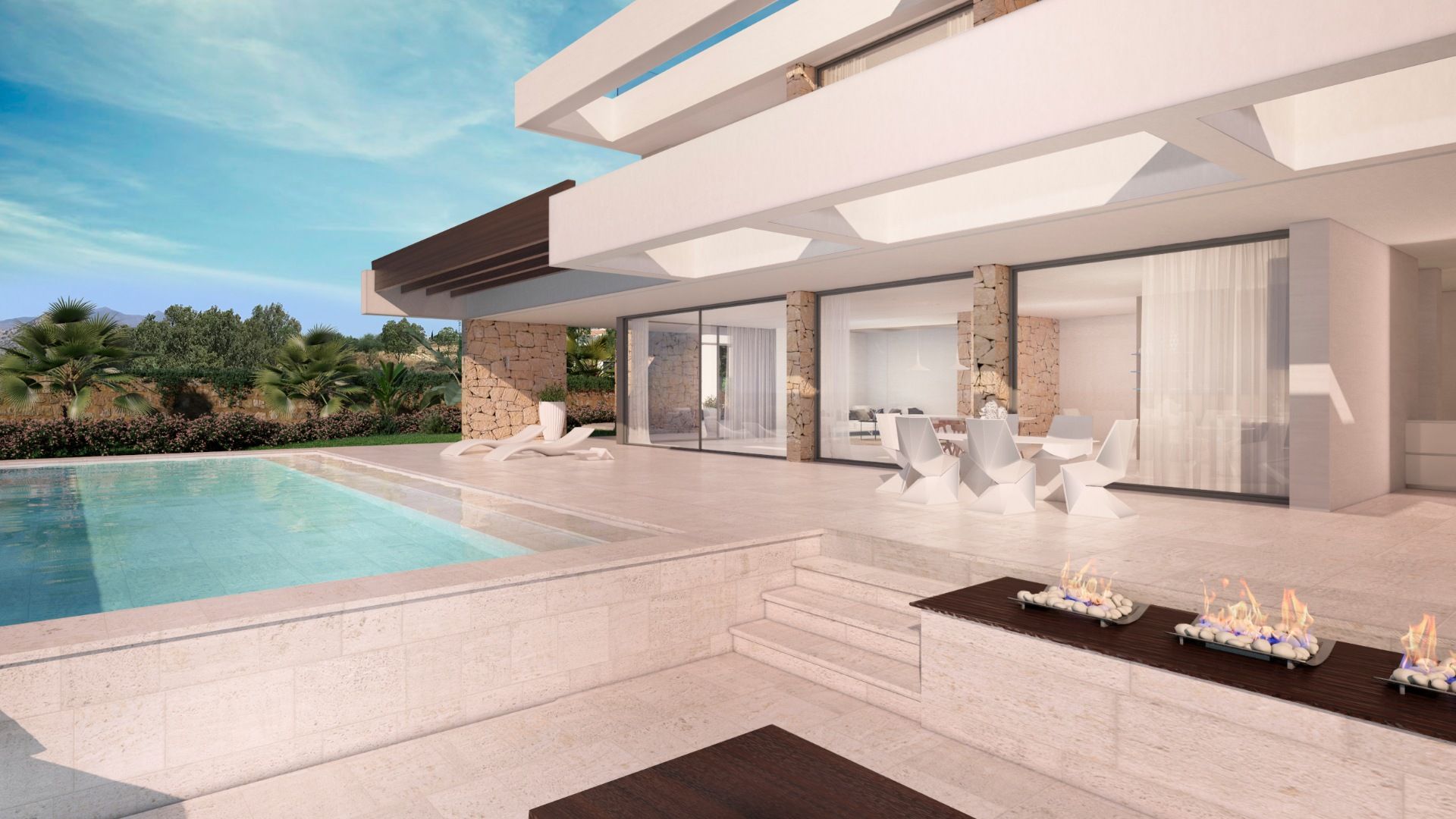 Nieuw te bouwen villa met zicht op golf en zee te Elviria. foto 2