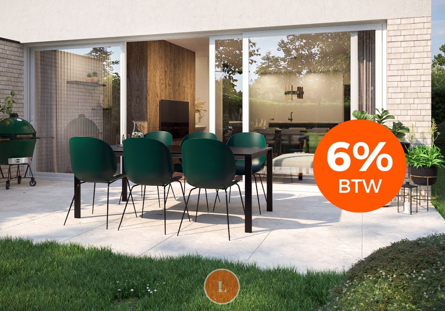 Nieuwbouw gelijkvloers urban appartement met tuin, terras en parkeerplaats foto {{pictureIndex}}