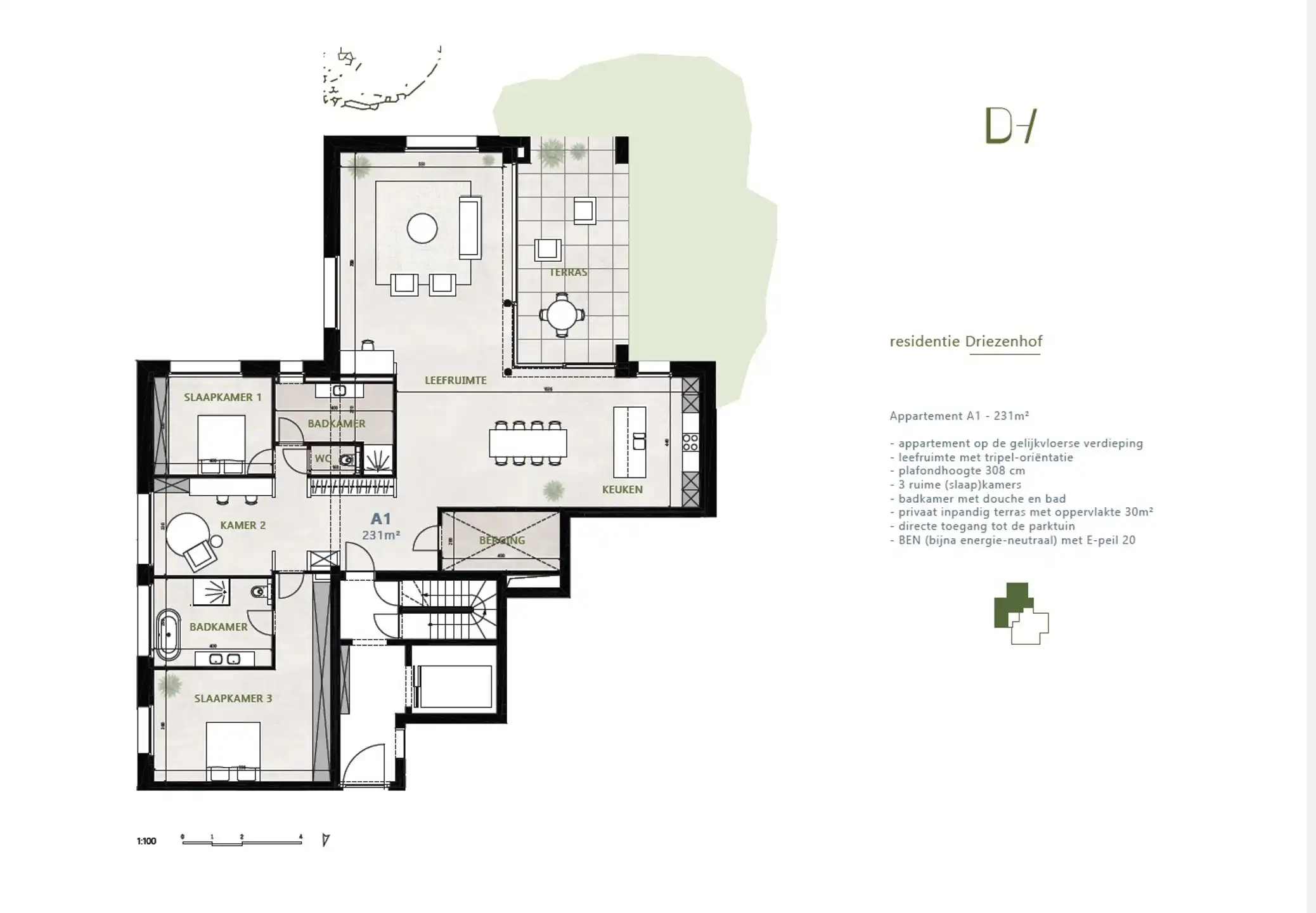 Villa appartement 231m², naadloos in connectie met de tuin foto 7