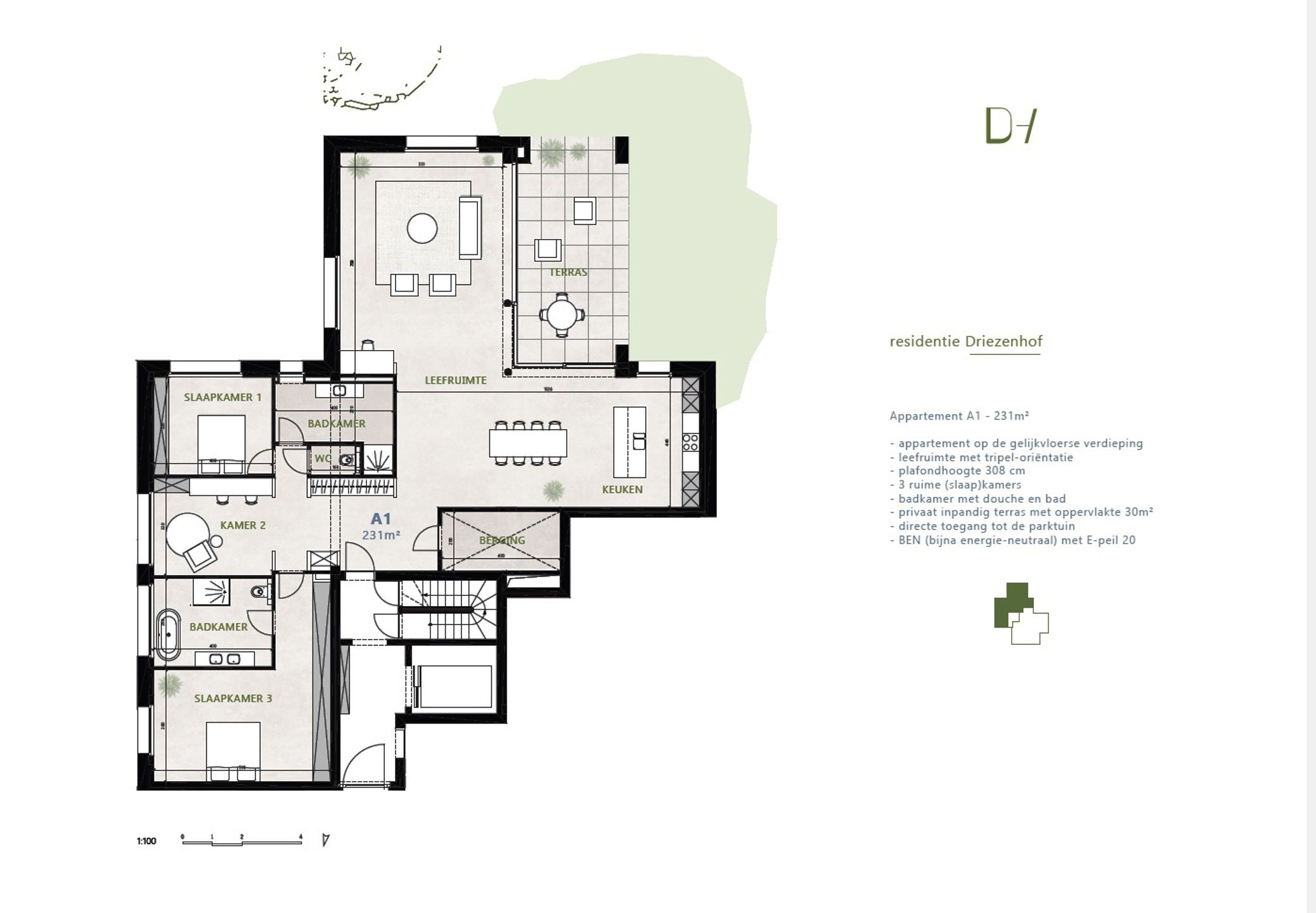 Villa appartement 231m², naadloos in connectie met de tuin foto 7