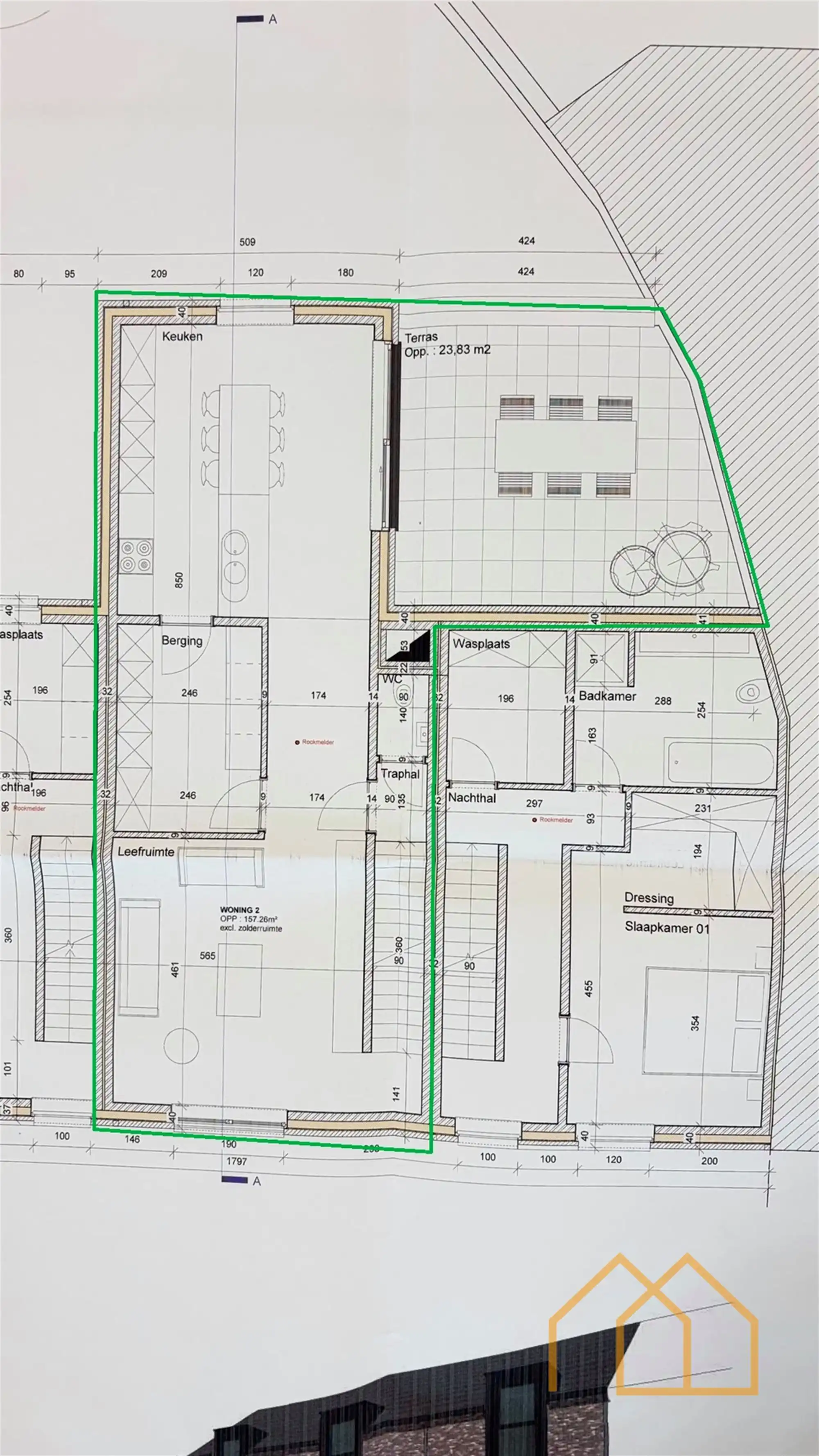 App met 3slk, groot terras, garage en parkeerplaats foto 24