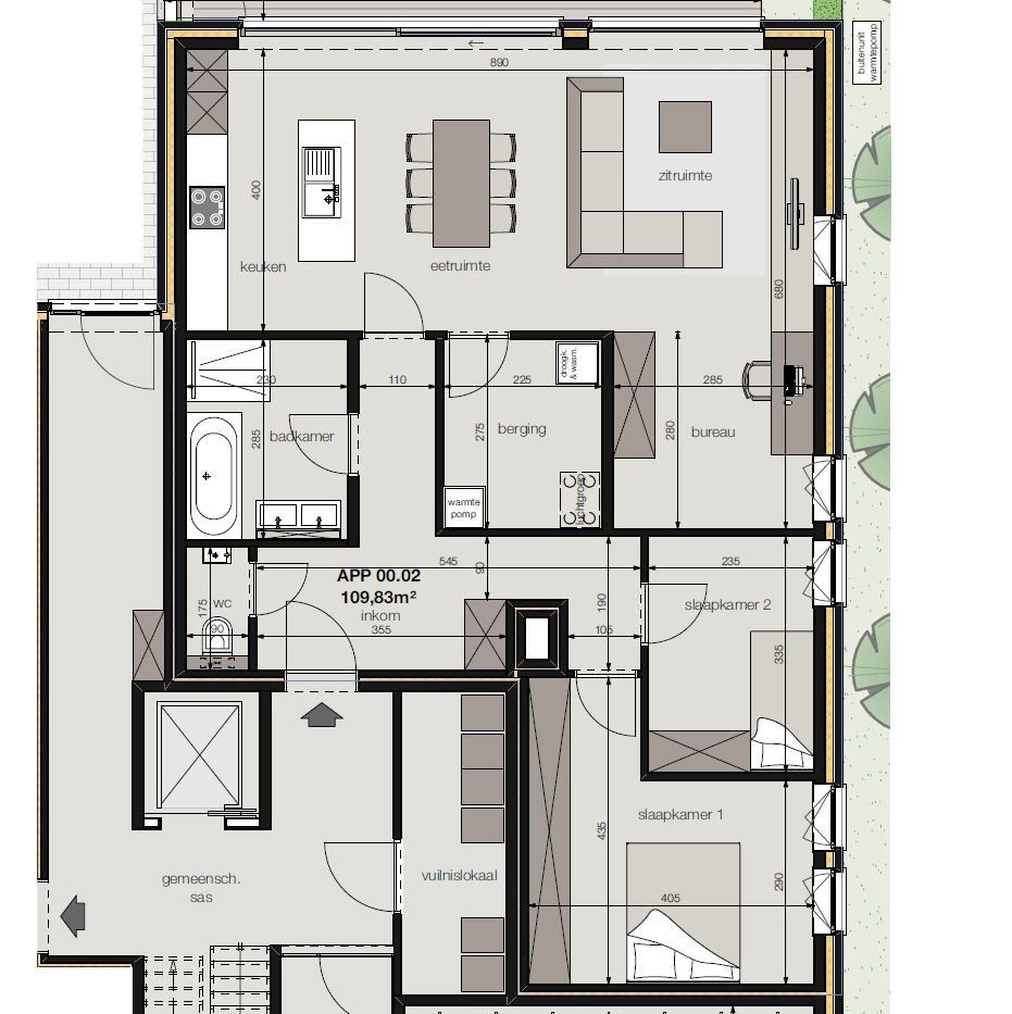 Gelijkvloers appartement met tuin in Residentie 'De Verdronken Weide' foto 8