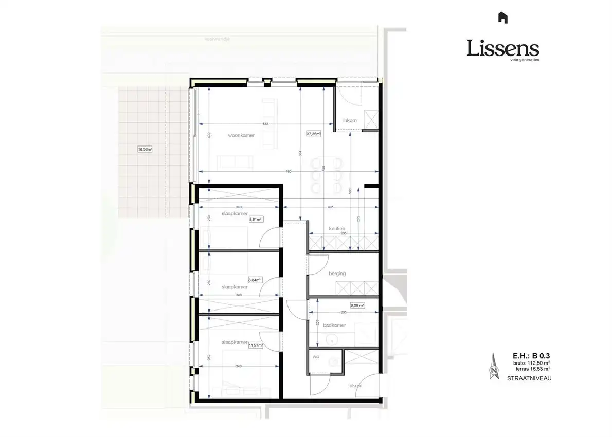 Gelijkvloers 3slk villa-appartement met westterras foto 2