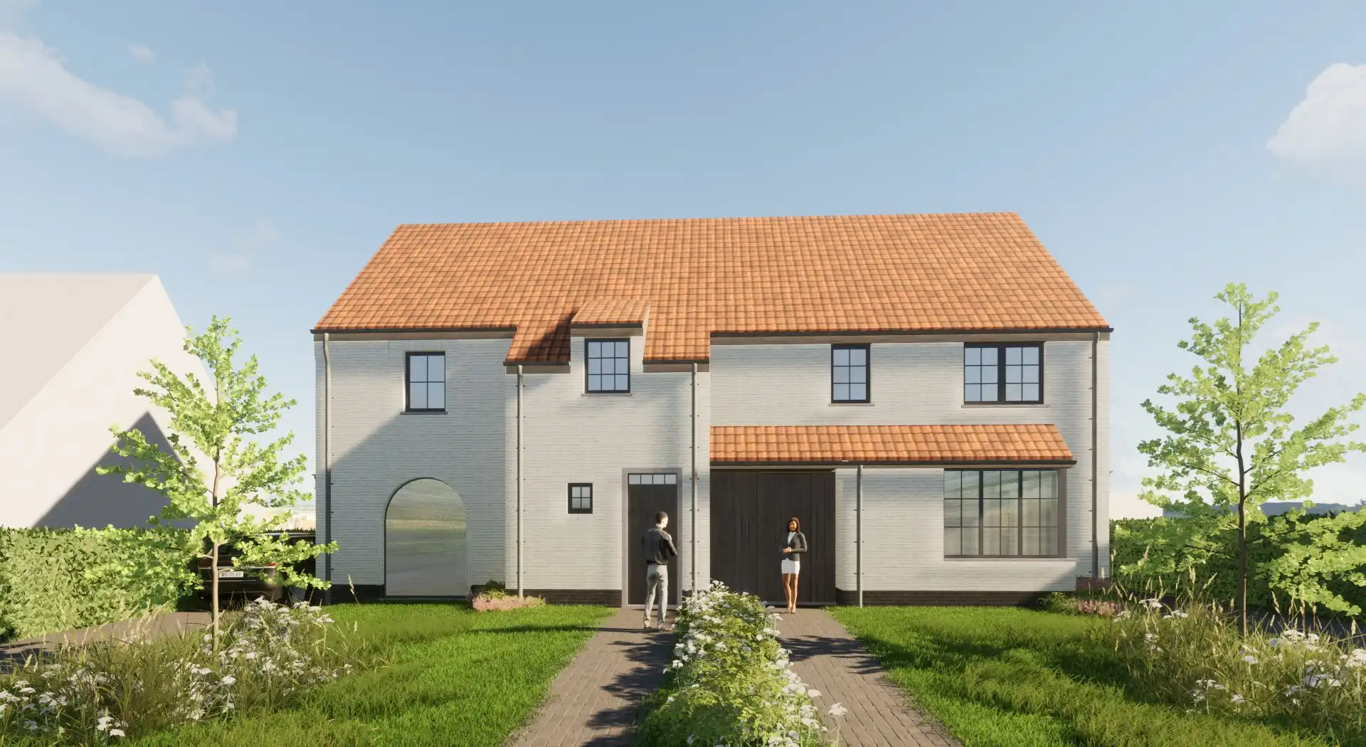 Zeer ruime halfopen nieuwbouwwoningen met 3 slaapkamers en carport in Petegem foto 2