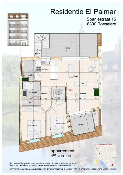 Roeselare nabij centrum – Stijlvol nieuw dakappartement in hartje stad met twee slpks en twee terrassen foto 14