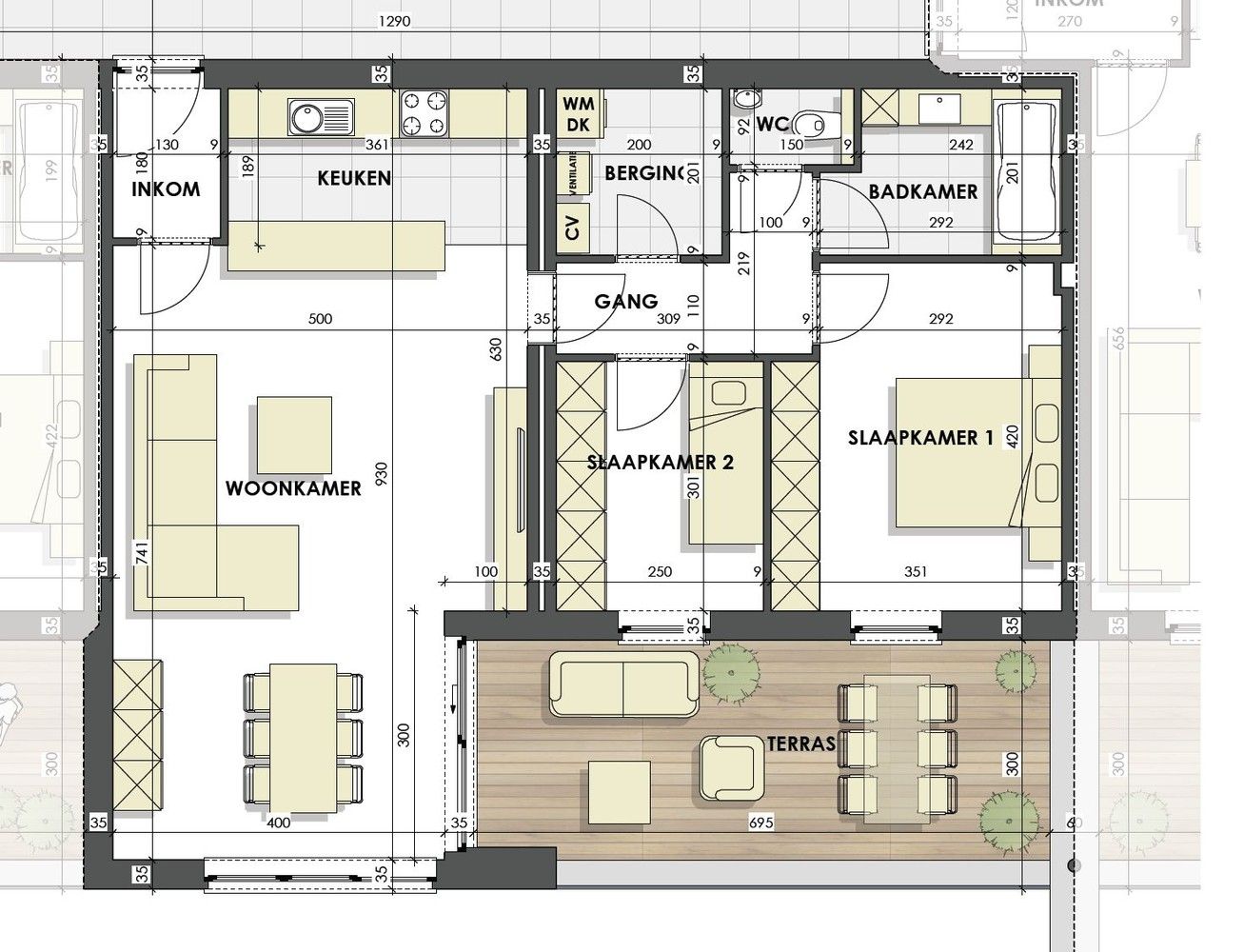Ruim en kwalitatief appartement met 2 sk's, groot terras, parkeerplaats, berging. foto 28