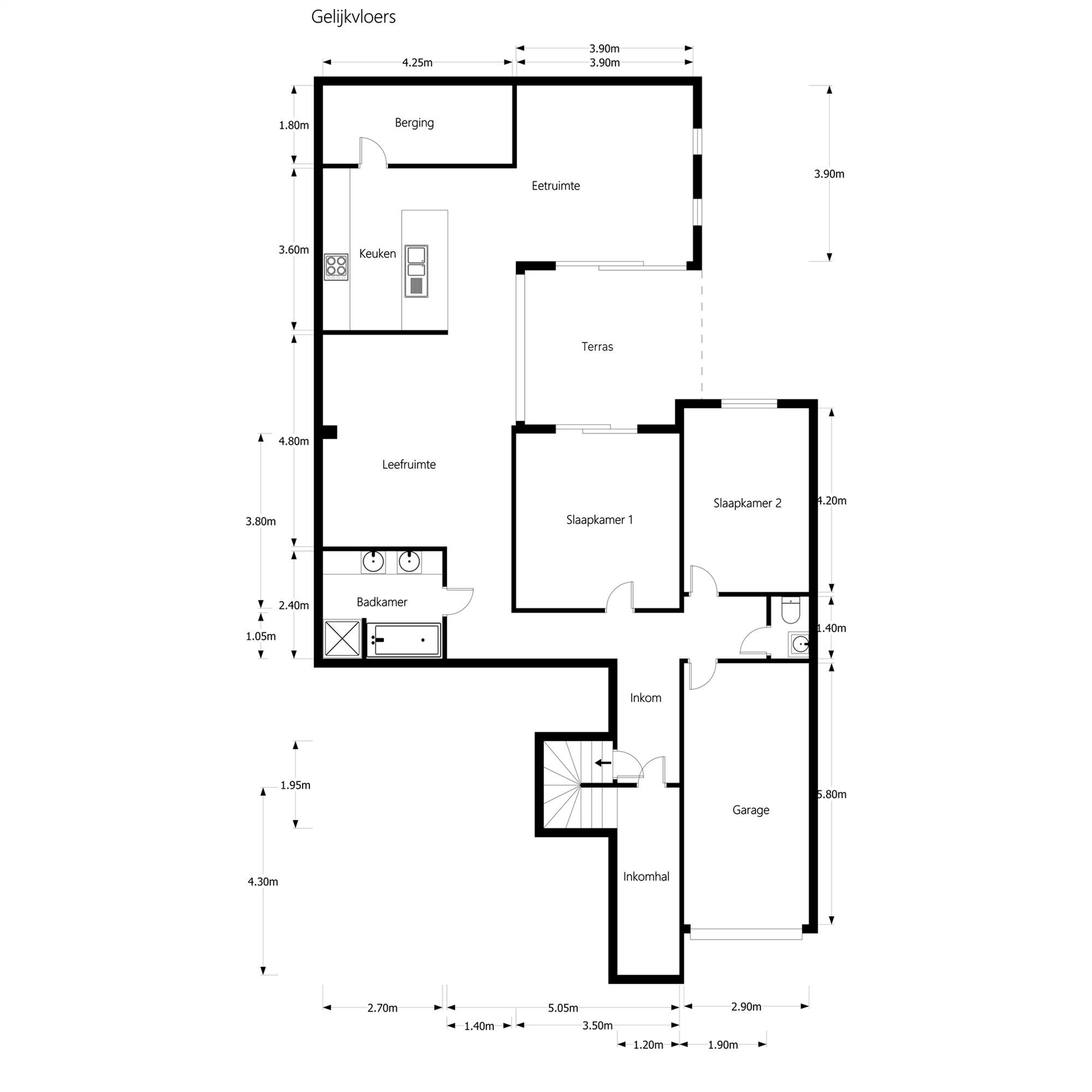 VOLLEDIG INSTAPKLAAR GELIJKVLOERS APPARTEMENT (145M²) MET 2 SLAAPKAMERS, INPANDIGE GARAGE EN TUIN/KOER TE BERINGEN-CENTRUM foto 24