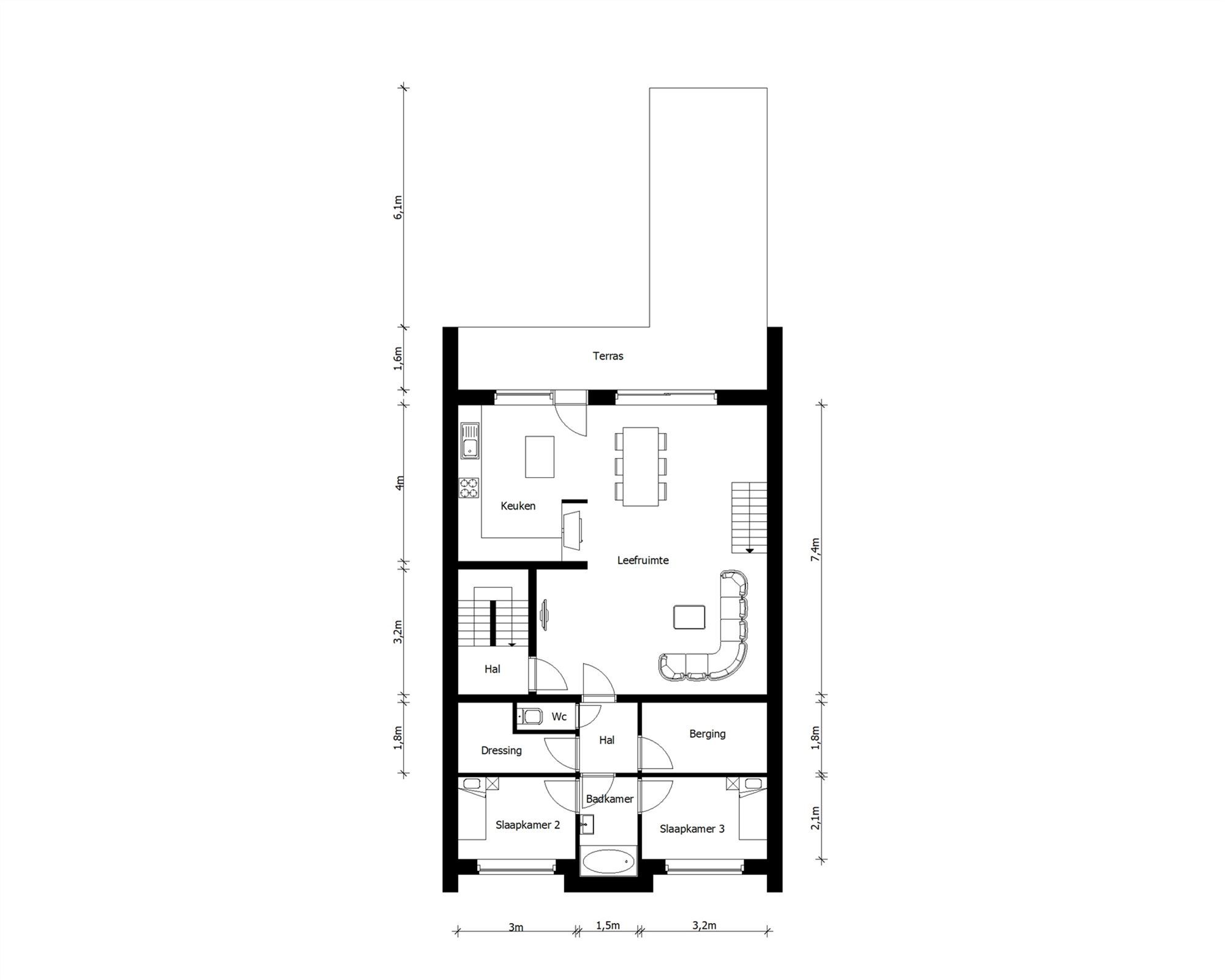 VERRASSEND RUIM (170M2) EN GOED ONDERHOUDEN APPARTEMENT MET 3 SLAAPKAMERS + ZONNIG TERRAS, IDEAAL GELEGEN IN DE NABIJHEID VAN DE DORPSKERN VAN HEPPEN foto 22