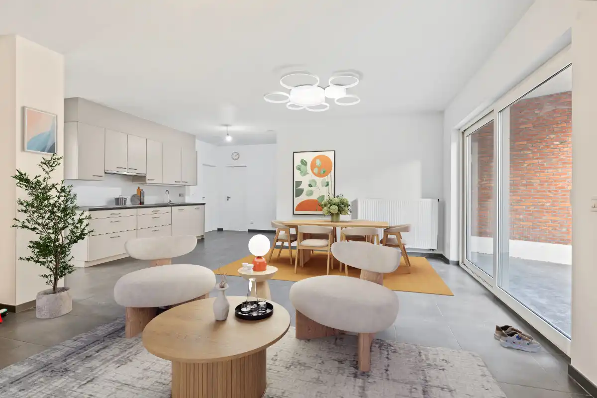 Volledig gerenoveerd gelijkvloers appartement met privatief terras in het hart van Kruibeke foto 8