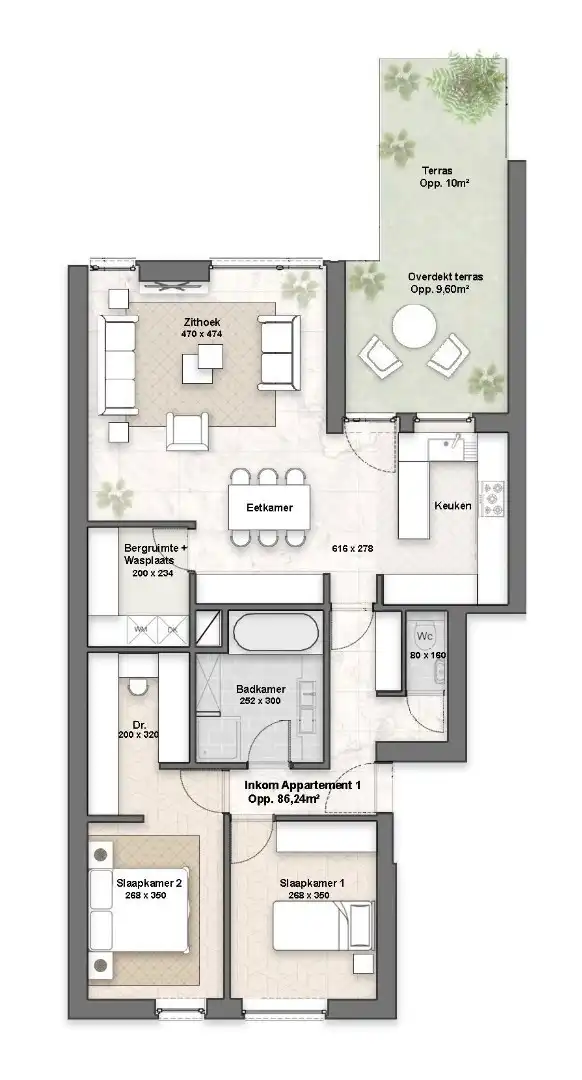 Stijlvol nieuwbouw gelijkvloersappartement met 2 slaapkamers en privé tuin foto 4