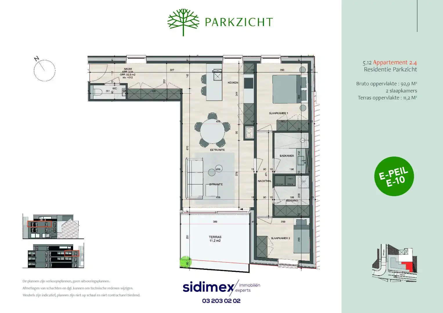 2 slpk appartement van ca. 92,9 m² en een terras van ca. 11,2 m² foto 5