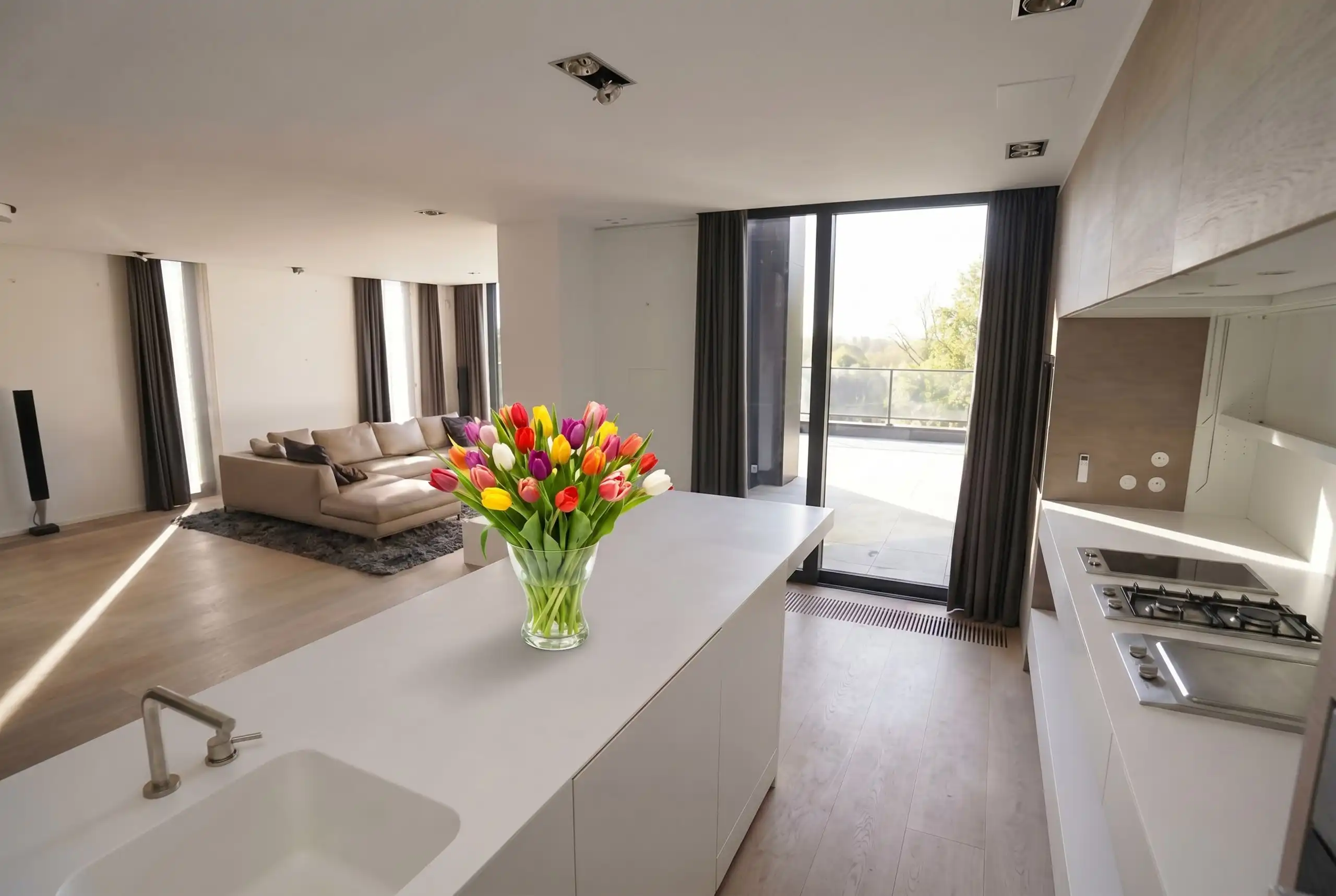  Luxepenthouse met Zwembadtoegang & 2 Slaapkamers + bureel foto 3