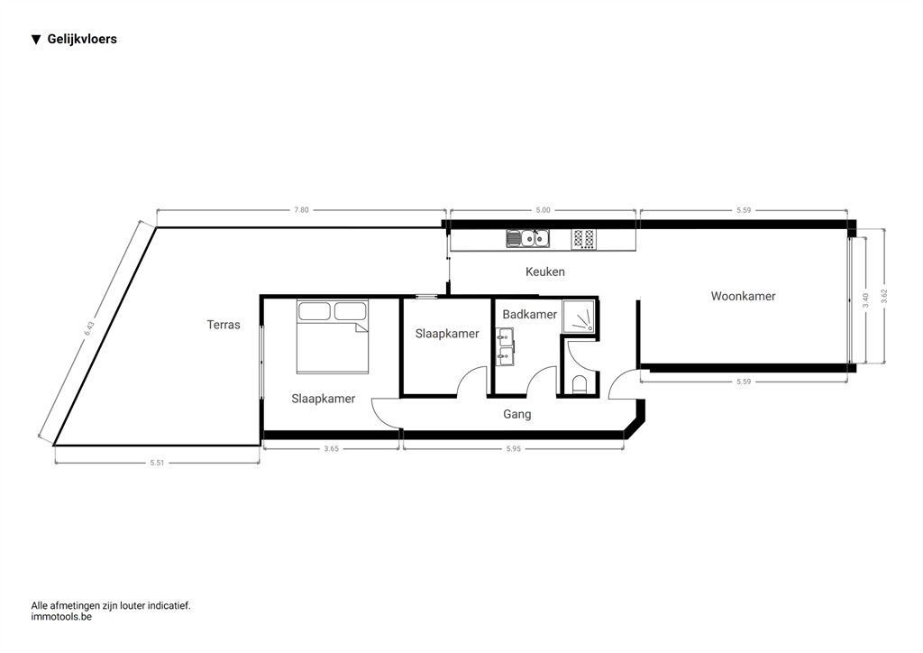 Gelijkvloers appartement met zonnige tuin foto 16