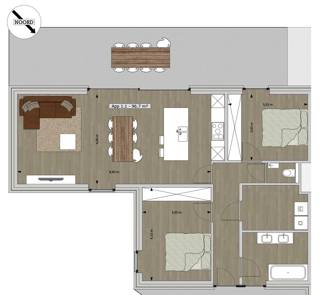 TE HUUR: volledig uitgerust appartement in Beverst foto 10