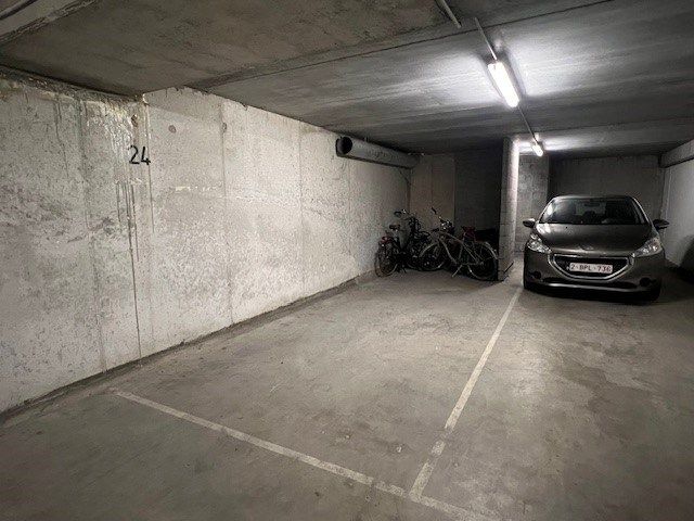 Toegankelijke parkeerplaats met fietsenberging in een zijstraat van de Dumortierlaan. foto 2