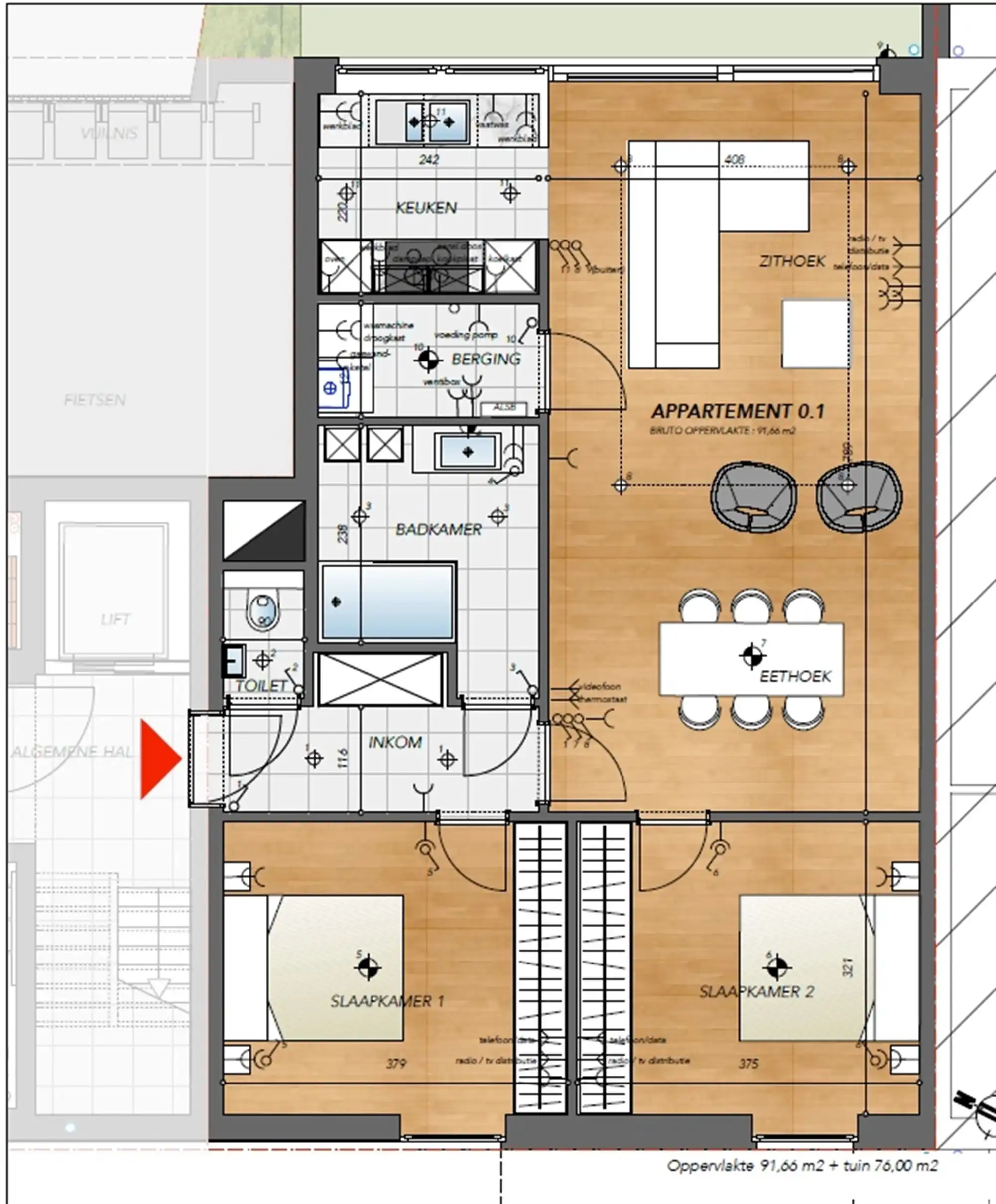 Knap en energiezuinig gelijkvloers appartement met 2-slpk, aangename tuin en een autostaanplaats foto 14