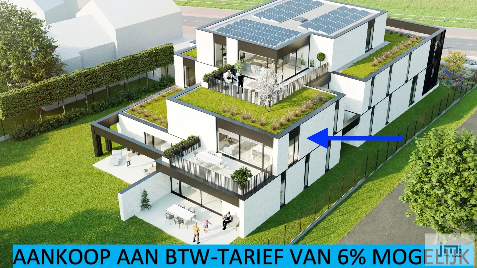 Nieuwbouwappartement met 2 slaapkamers, ondergrondse autostaanplaats en kelderberging foto {{pictureIndex}}