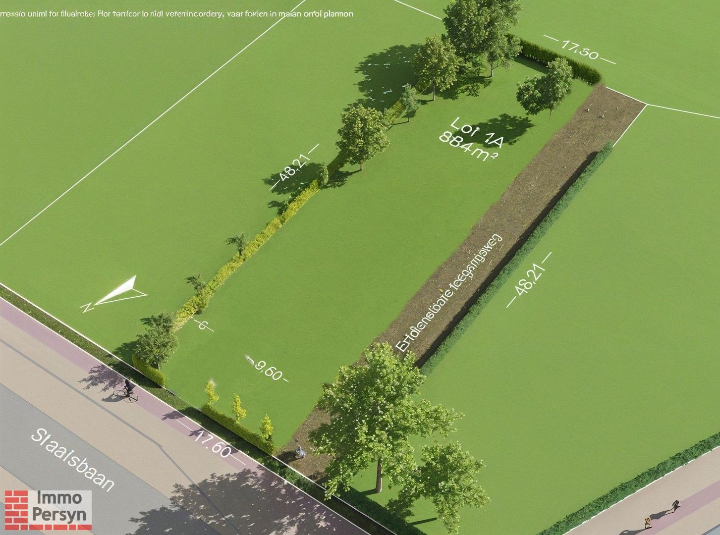 BOUWGROND met een straatbreedte van 17,60 m op 8,84 are foto {{pictureIndex}}
