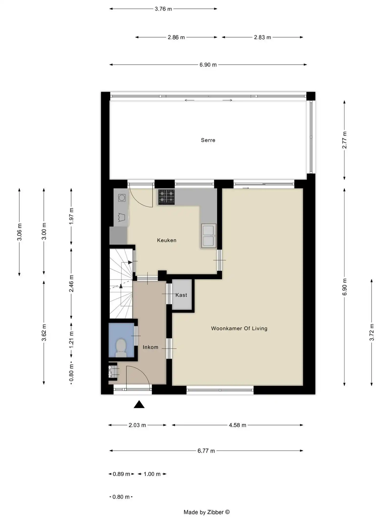 3-gevelwoning met 3 slaapkamers, garage en tuin foto 4