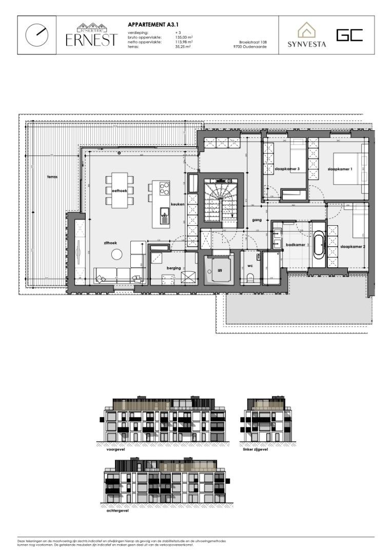 Ruime penthouse met 3-slaapkamers in nieuwbouwproject Ernest foto 3