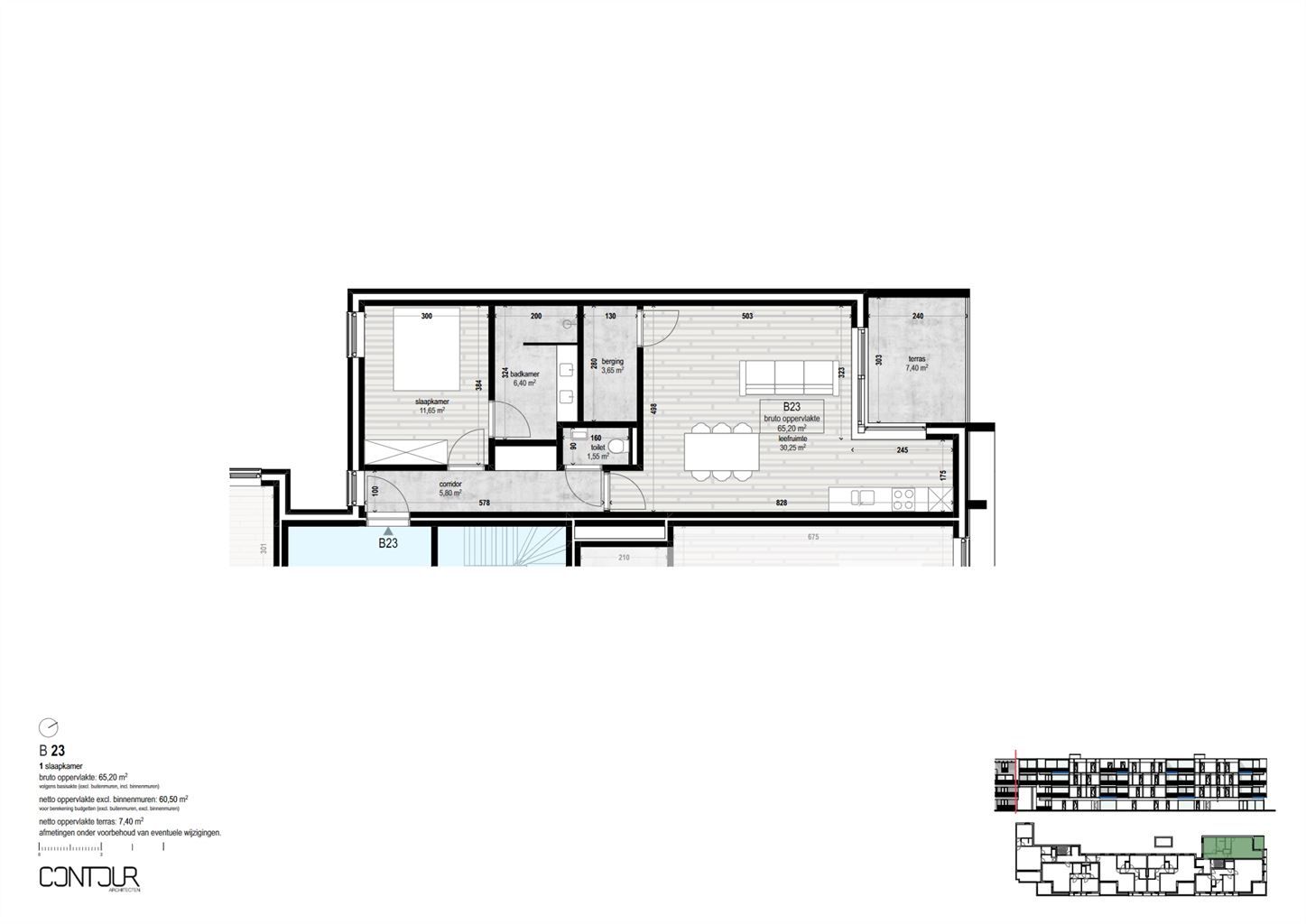 Nieuwbouwappartement op de tweede verdieping met 1 slaapkamer en terras gelegen in het centrum van Dilsen.  foto 6