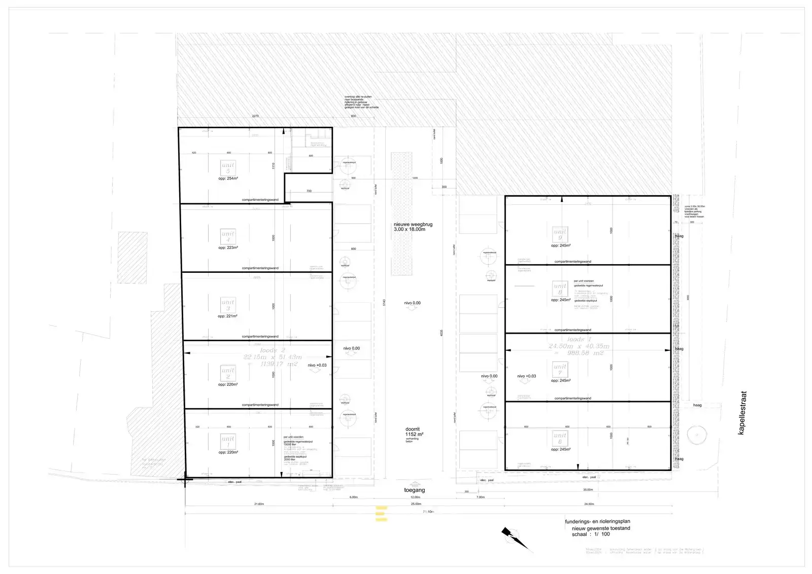 Nieuwbouw KMO-units van 221m² TE HUUR (VH van 7m, 2 parkings, aparte loopdeur en raam), te Kerkhove (Avelgem). foto 17