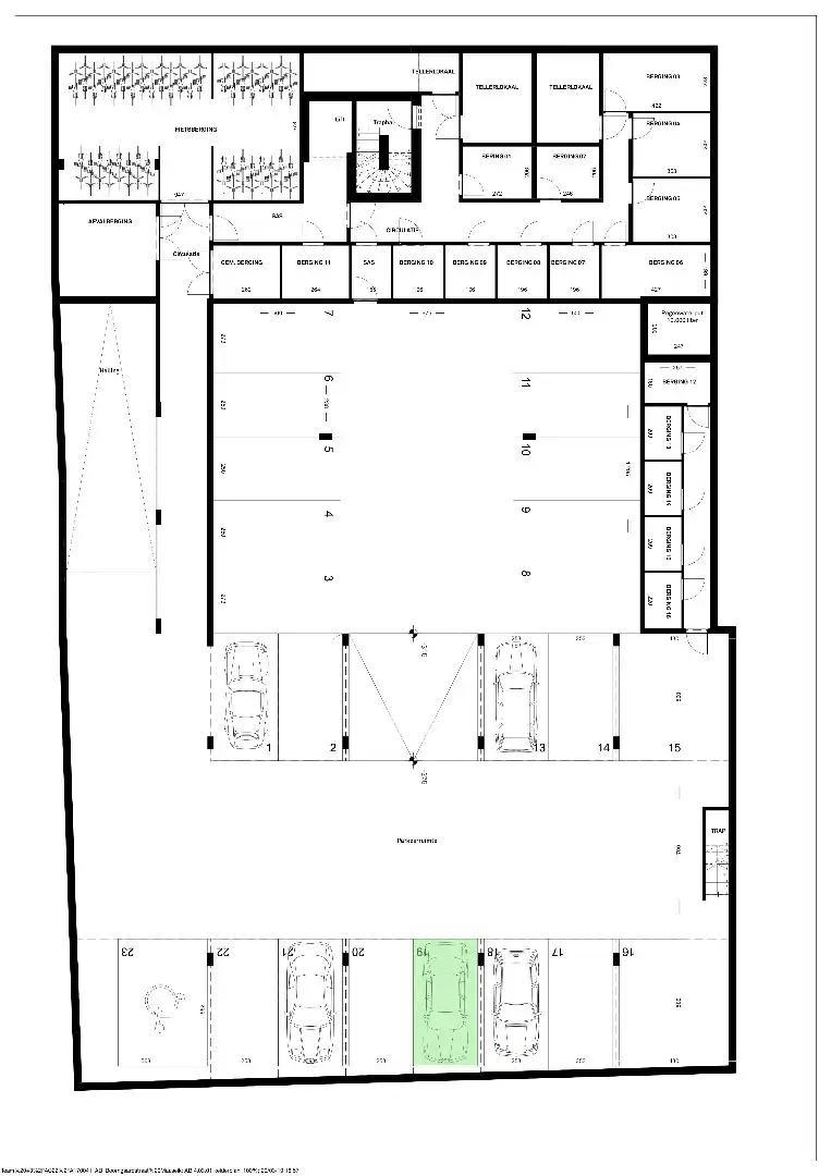 Autostandplaats in ondergrondse parkeerkelder foto 2