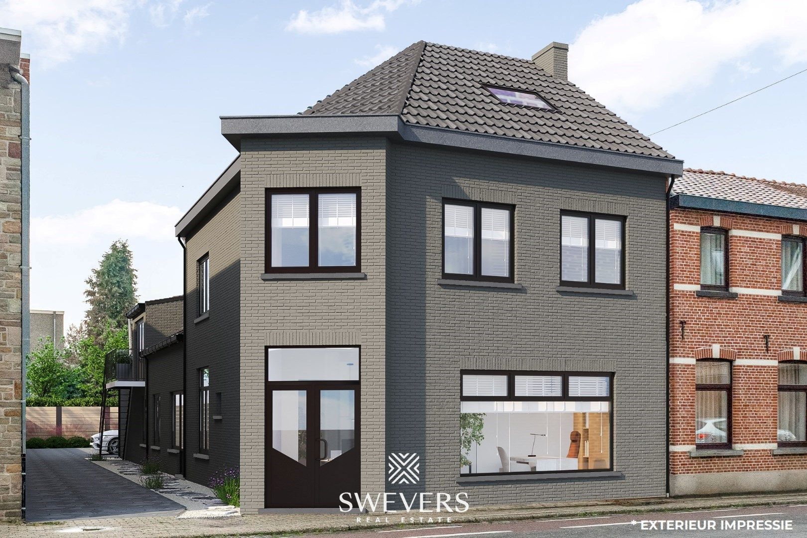 Opbrengsteigendom - Handelszaak met 4 wooneenheden in hartje Koersel met gegarandeerde huuropbrengsten foto {{pictureIndex}}