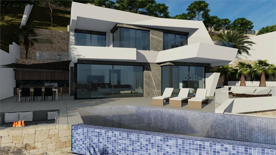 NIEUWBOUW LUXE VILLA MET SPECTACULAIR UITZICHT IN CALPE foto {{pictureIndex}}