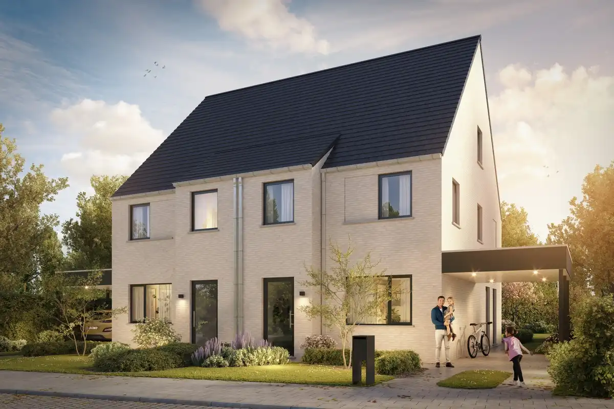 Twee halfopen nieuwbouwwoningen te Sint-Amandsberg foto {{pictureIndex}}