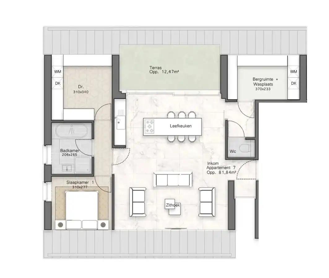 Nieuwbouwappartement met 1 slaapkamer en terras – prijs inclusief 21% BTW foto 20