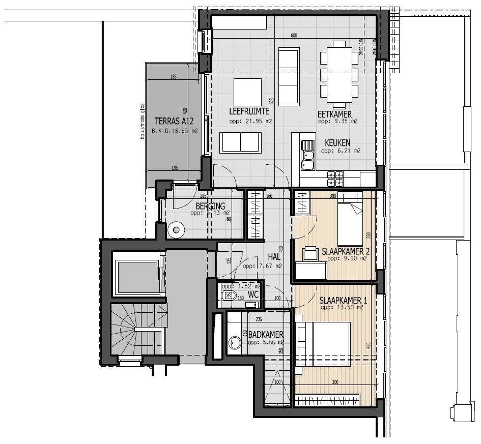 Nieuwbouwappartement met 2 slaapkamers, terras en overdekte autostaanplaats op het marktplein van Beselare foto 10