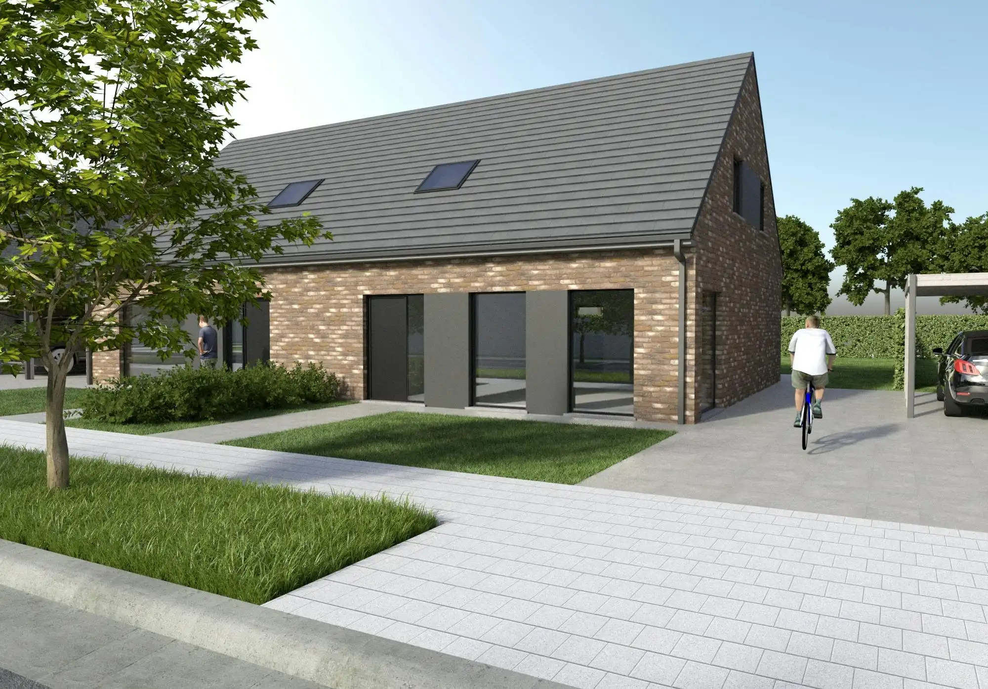 Halfopen nieuwbouwwoningen in centrum Kaprijke foto {{pictureIndex}}