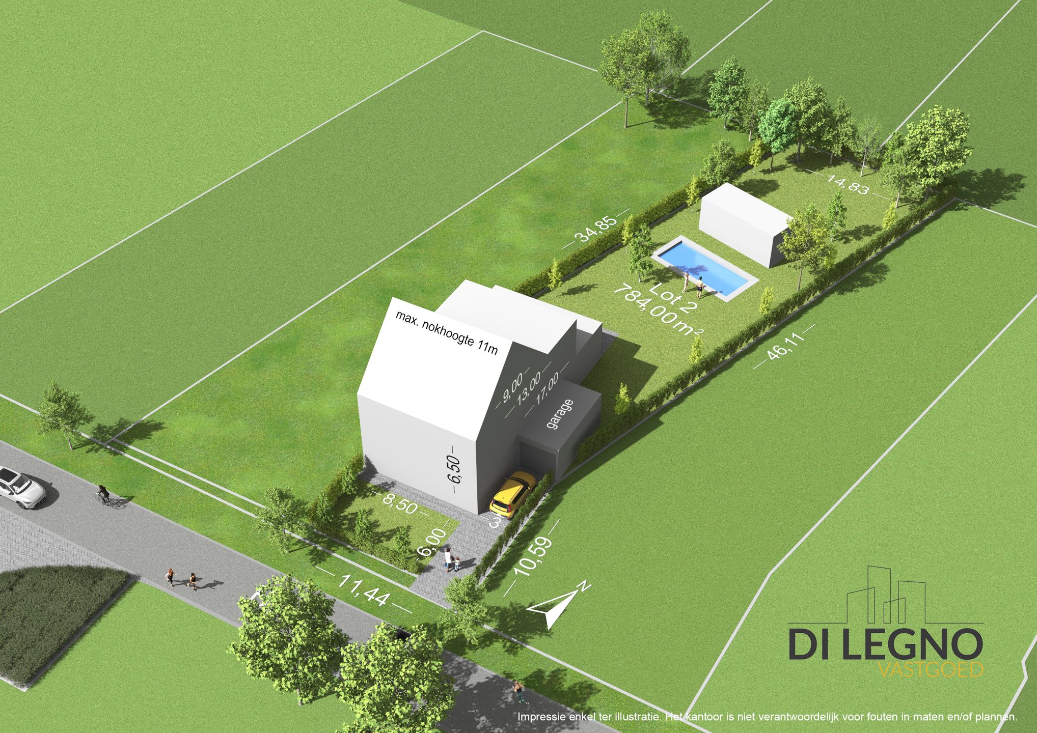 Rustig gelegen bouwgrond van 784m² voor HOB. foto {{pictureIndex}}