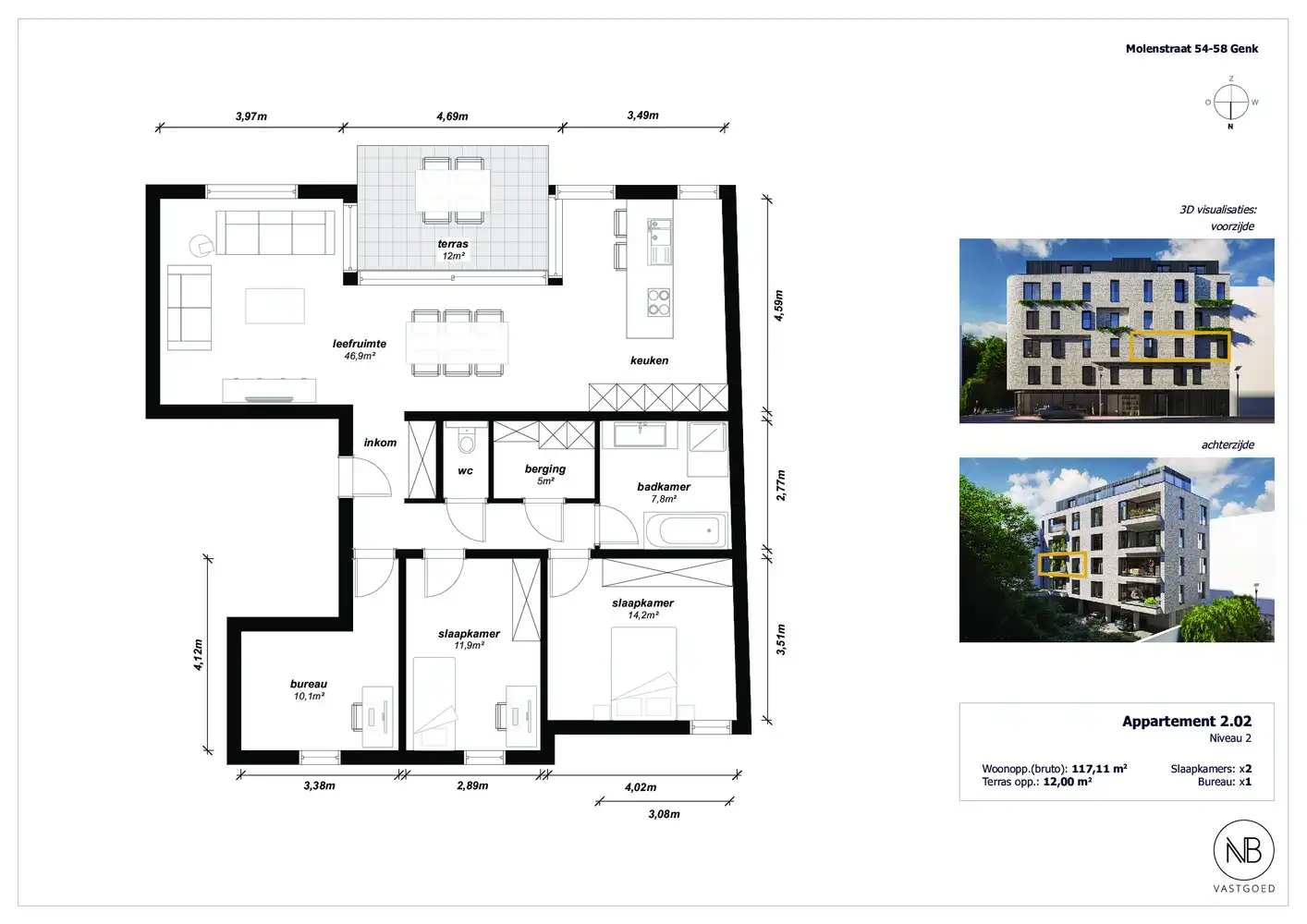 IN OPTIE - Appartement 2.02  + Autostaanplaats foto 14