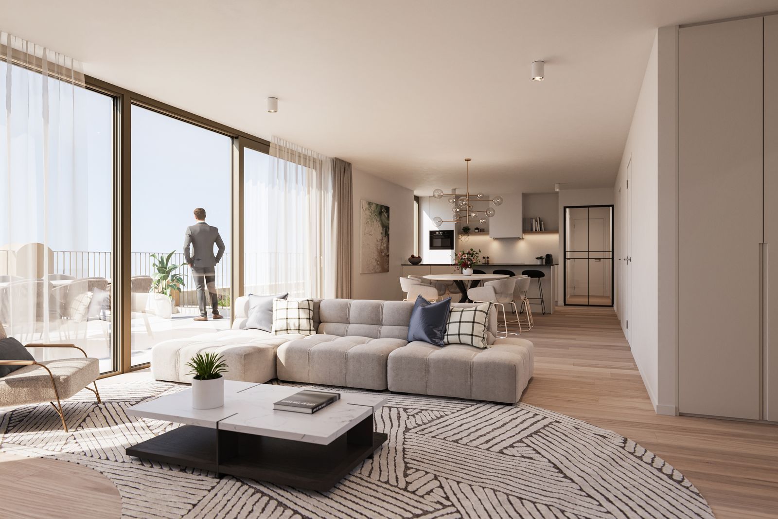 Prachtige nieuwe luxe-appartementen met mooie terrassen en groene binnentuin, op een boogscheut van zee foto 15