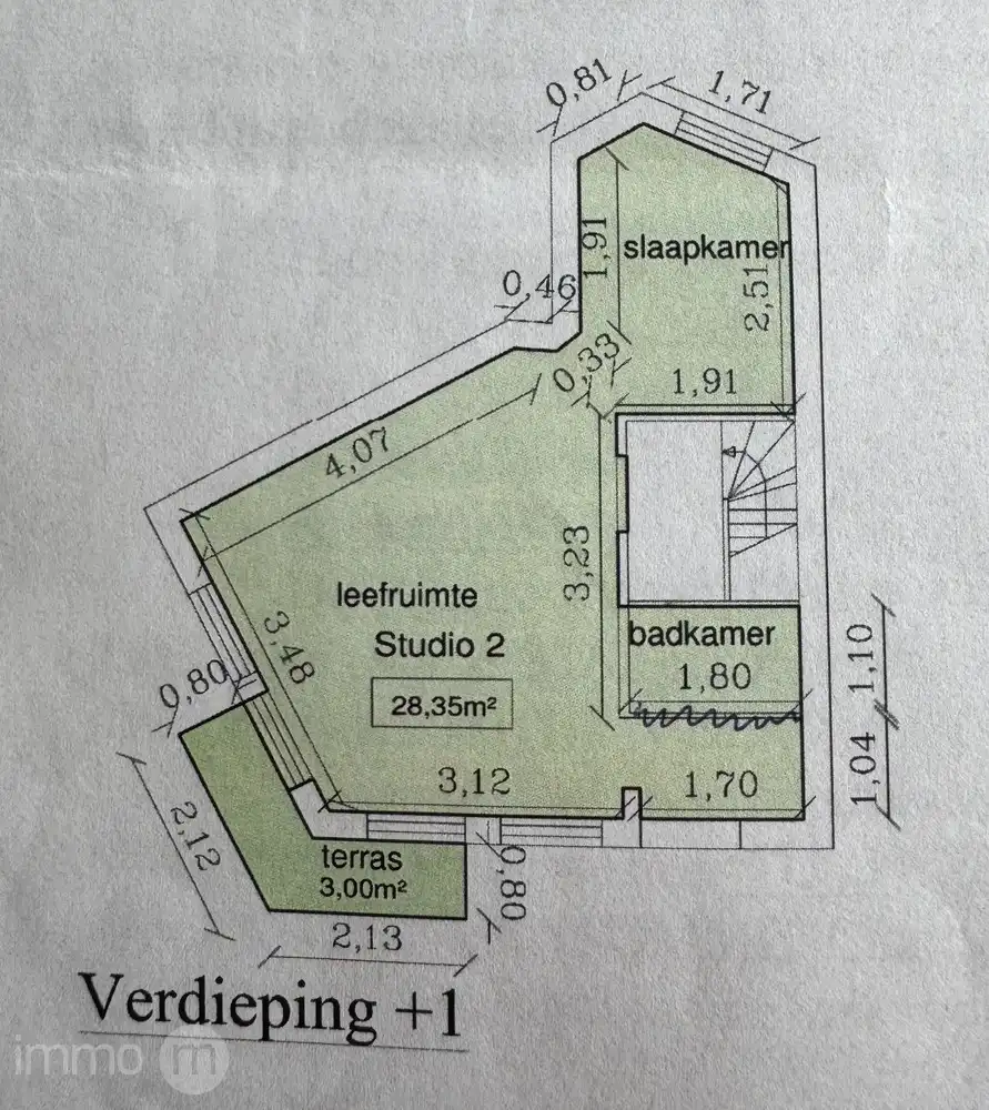 Gemeubelde studio 32m2 met aparte slaapkamer en open uitzicht – Tervuursevest Leuven foto 21