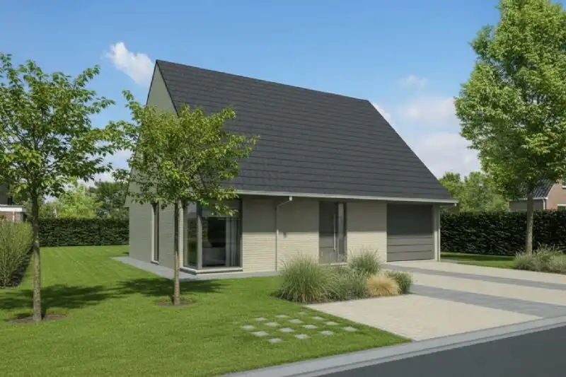 Nieuw te bouwen alleenstaande woning te Oostkamp. foto {{pictureIndex}}