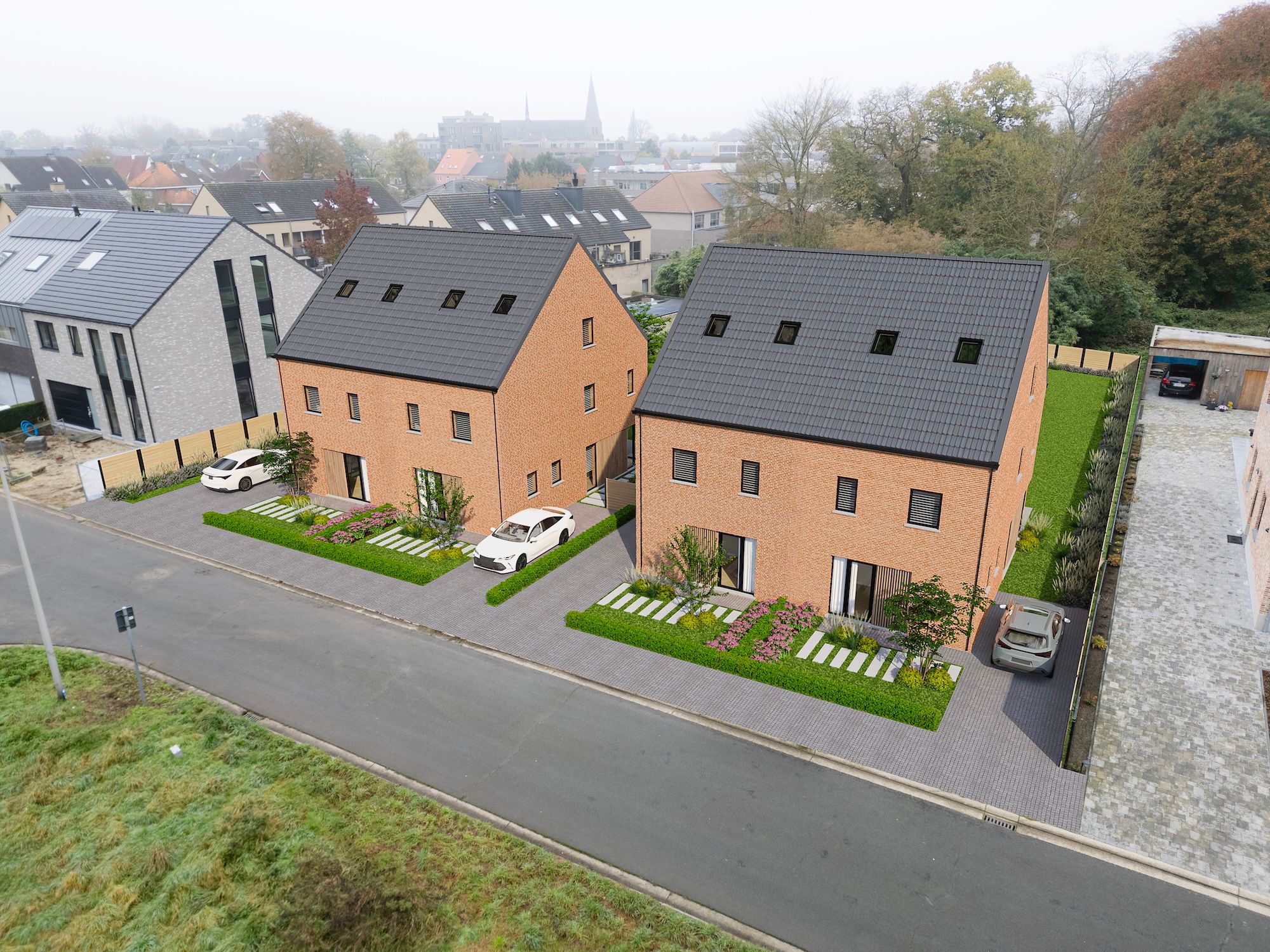 IDEALIS VASTGOED - KNAP NIEUWBOUWPROJECT MET 4 VOLLEDIG AFGEWERKTE NIEUWBOUWWONINGEN IN RUSTIGE EN RESIDENTIËLE BUURT DOCH VLAKBIJ HET CENTRUM VAN PELT (NEERPELT) foto {{pictureIndex}}