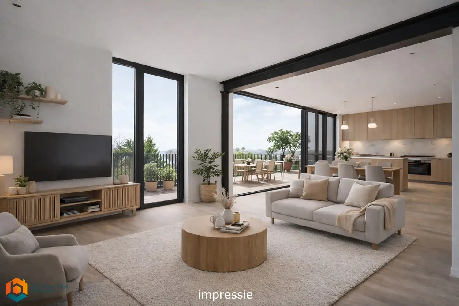 Nieuwbouwapp. met 2 slpkrs, berging en parking te Haacht foto {{pictureIndex}}