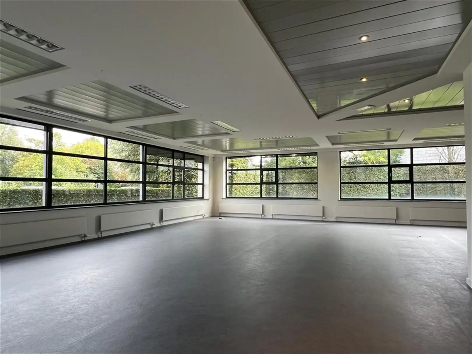 Instapklaar kantoor met gemeenschappelijke keuken en zicht op groen foto 3