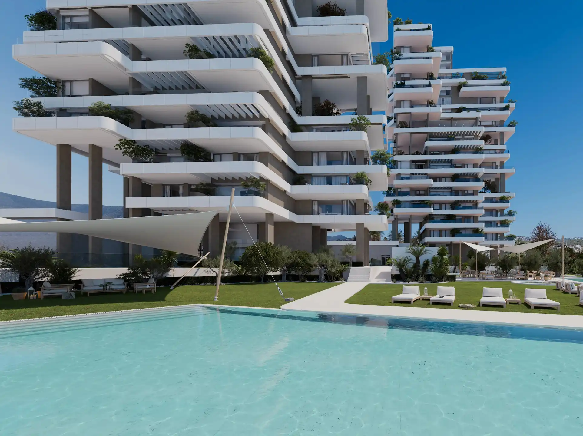 Spanje- CALPE LUXE Appartementen ZEEZICHT Binnen Zwembad foto {{pictureIndex}}