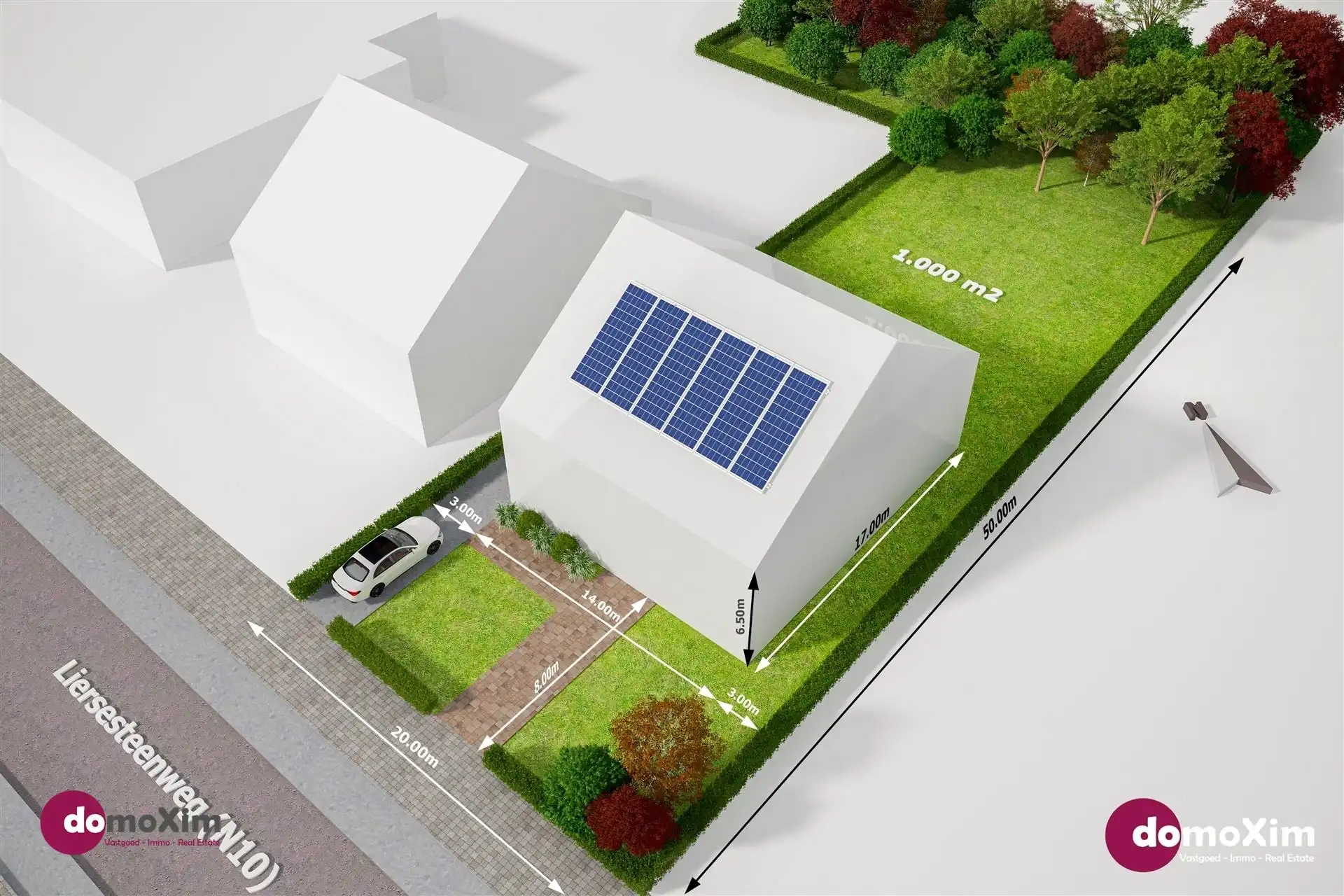 Ruime bouwgrond van 17are 90ca voor OB met NW oriëntatie foto {{pictureIndex}}