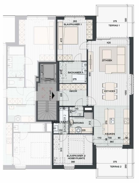 Ruim en lichtrijk doorkijkappartement op de tweede verdieping met zonnig terras foto 2