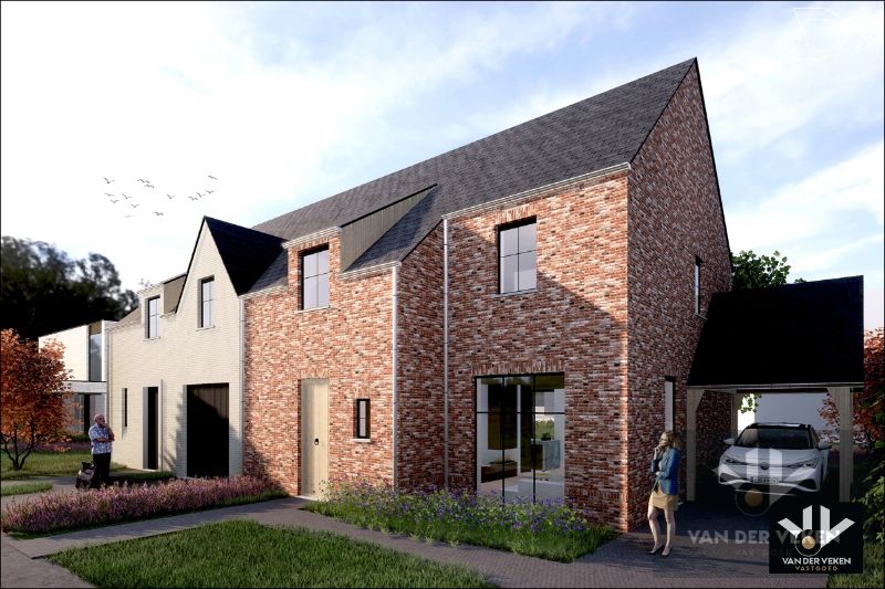 Moderne halfopen nieuwbouwwoning met 4 slaapkamers en 2 badkamers met carport foto {{pictureIndex}}