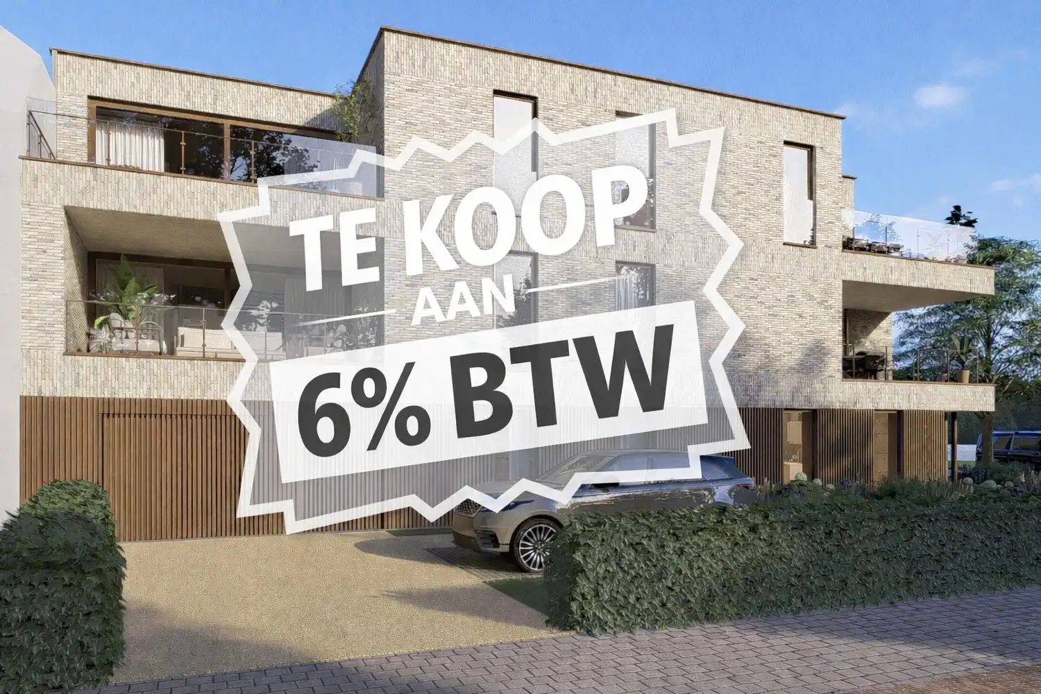 Luxueus en kleinschalig nieuwbouwproject gelegen in het groen nabij school en winkels en mogelijkheid tot aankoop aan 6% BTW! foto {{pictureIndex}}