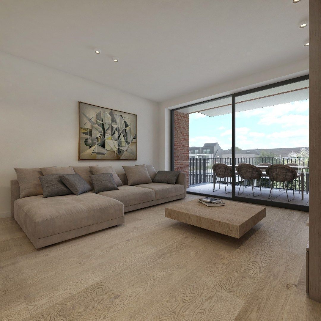 Ruim gelijkvloers 2-slaapkamersappartement met 2 terrassen in nieuwbouwproject Ernest foto {{pictureIndex}}