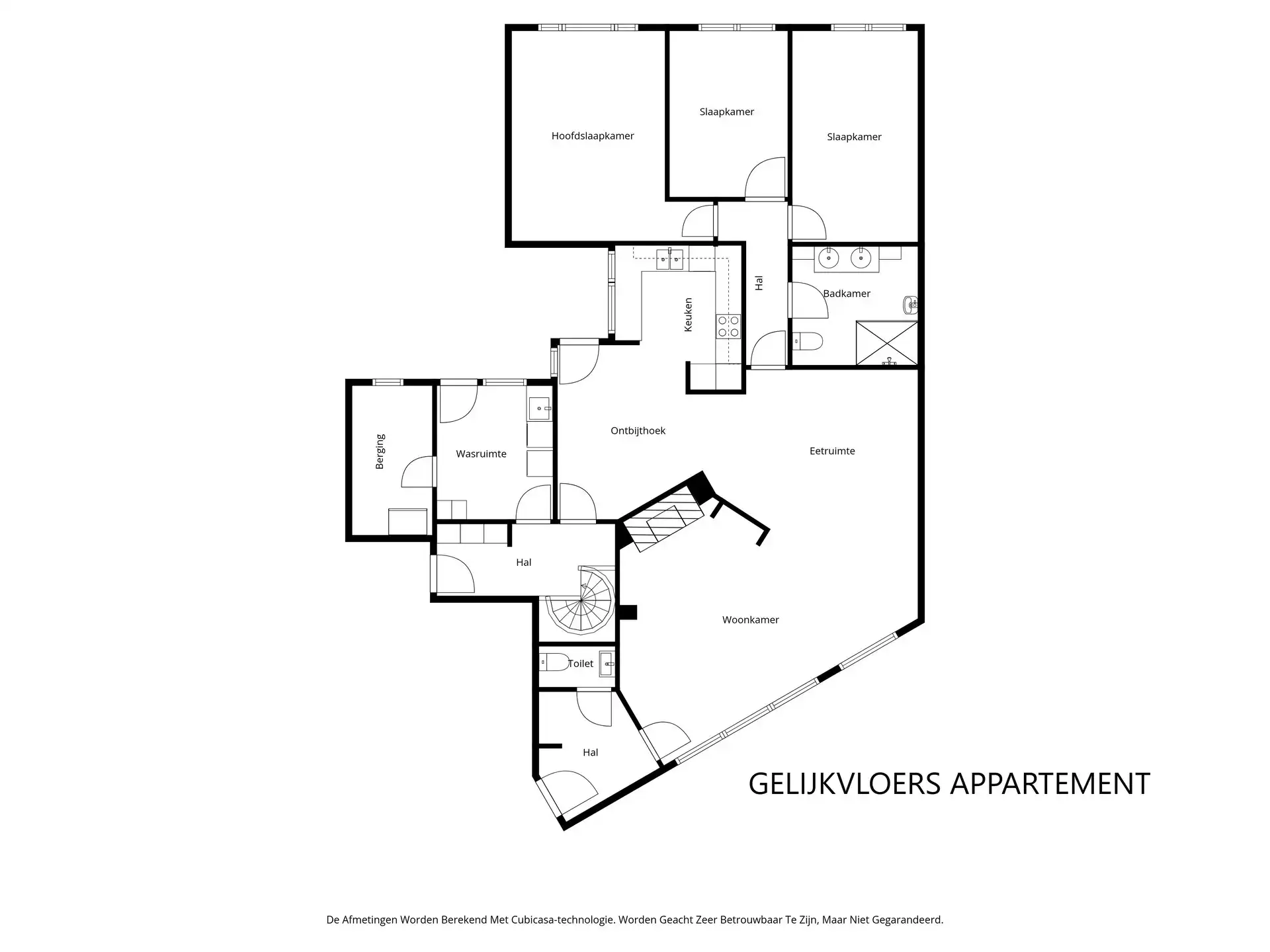 GELIJKVLOERS APPARTEMENT 3 SLAAPKAMERS 171 M² + HANDELSRUIMTE + TUIN + 5 GARAGES + ZOLDER foto 13