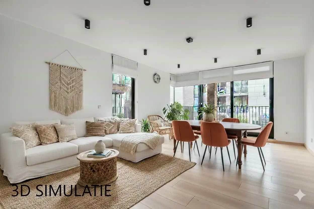 RUIM, MODERN APPARTEMENT 120 M² MET 3 SLAAPKAMERS foto 2
