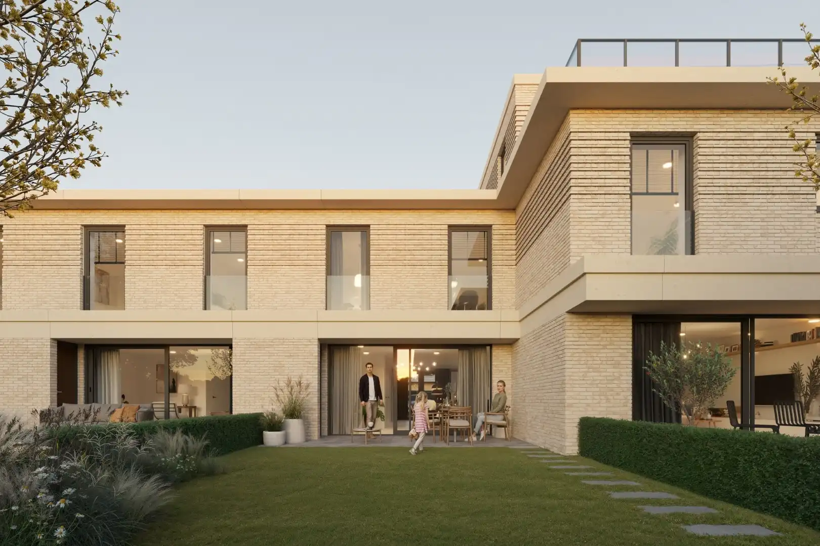 Energiezuinige gezinswoning in groen woonerf foto {{pictureIndex}}